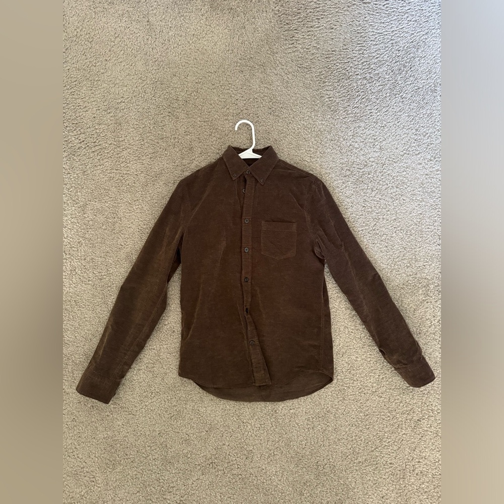 Express Brown Corduroy Shirt XS Like New